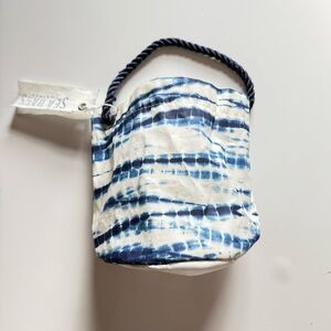 Blue and White Tie-Dye Bucket Bag
